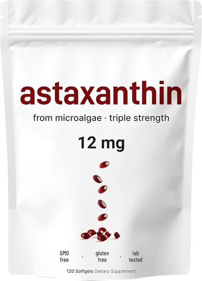 💥Astaxanthin 12mg, 120 Softgels | 🍃Premium Antioxidant Supplement🍃