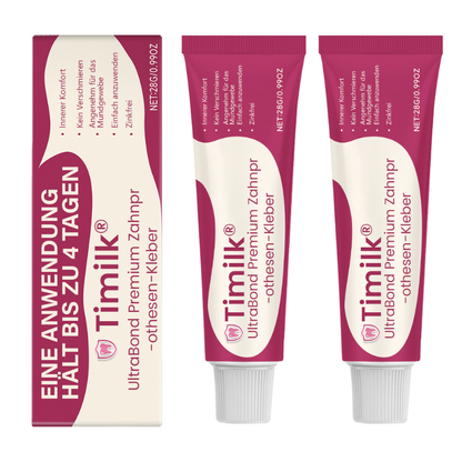 Timilk® UltraBond Premium Denture Adhesive 🔥 FDA Certified (Clinically Proven 4-Day Hold for Secure, Comfortable & Zinc-Free Denture Fit 🦷)