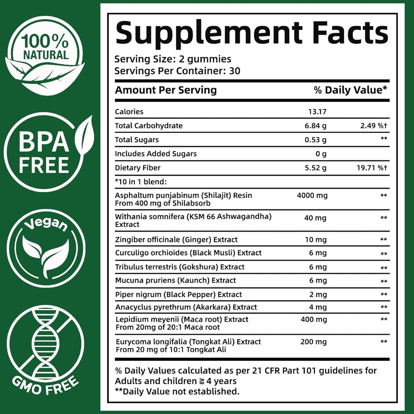 True Alpha Shilajit Gummies – 10-in-1 Himalayan Energy & Vitality Boost for Men