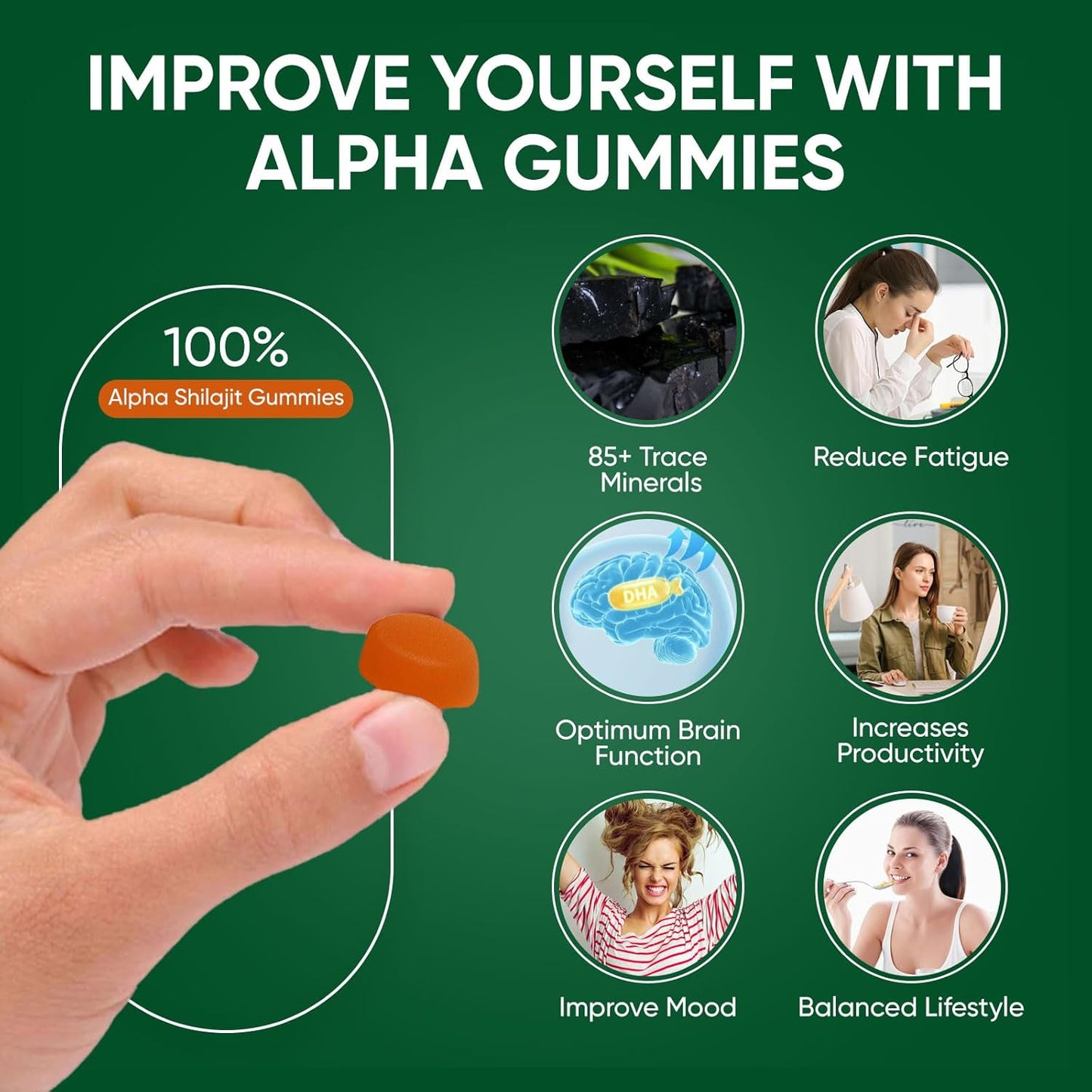 True Alpha Shilajit Gummies – 10-in-1 Himalayan Energy & Vitality Boost for Men