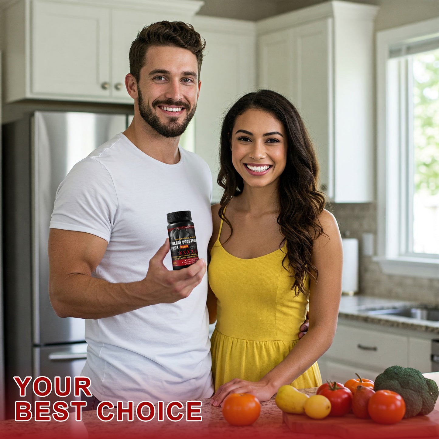 Men's Vitamin Energy Supplement 60 Tablets - Energy Booster Plus for Men, Supports Male Stamina & Confidence.Endurance & Stamina