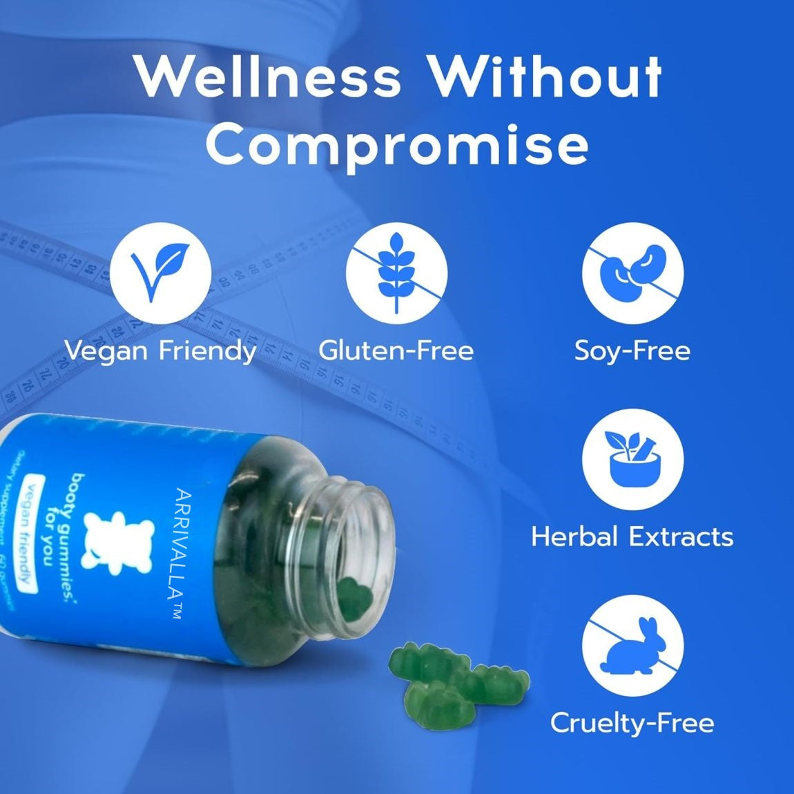 Arrivalla™ Top & Peach Support Combo Pack Gummies for Women | 9 Herbal Extracts Including Fenugreek, Maca & Fennel | Essential Vitamins | Berry Flavor | 2-Pack (120 Gummies)