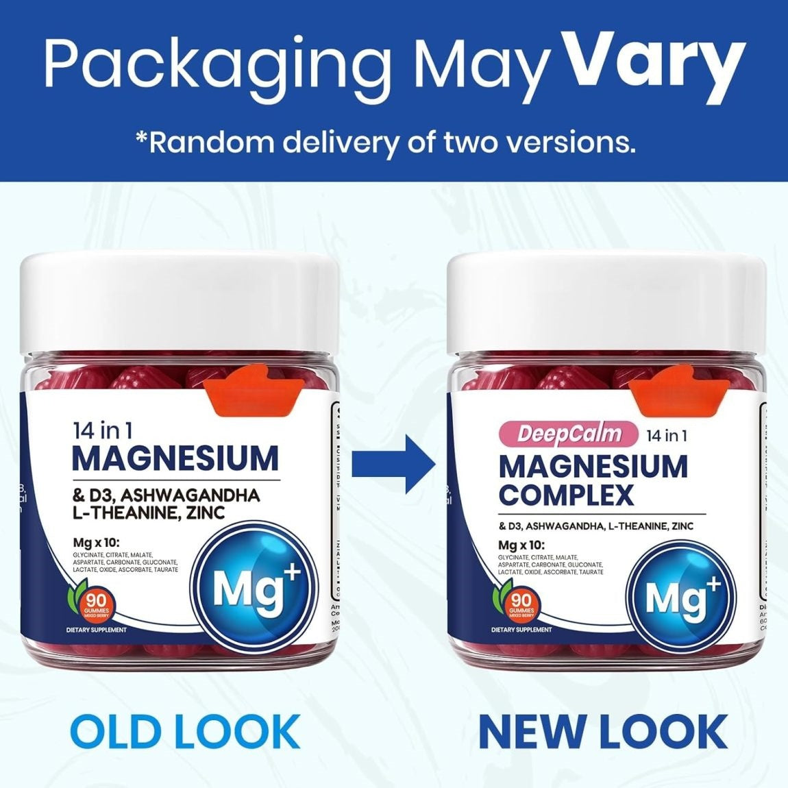 Arrivalla Magnesium Complex DeepCalm 14-in-1 Gummies – with Ashwagandha, L-Theanine, D3 & Zinc – Cortisol Supplements for Women – 90 Sugar-Free Vegan Magnesium Glycinate Complex Gummies