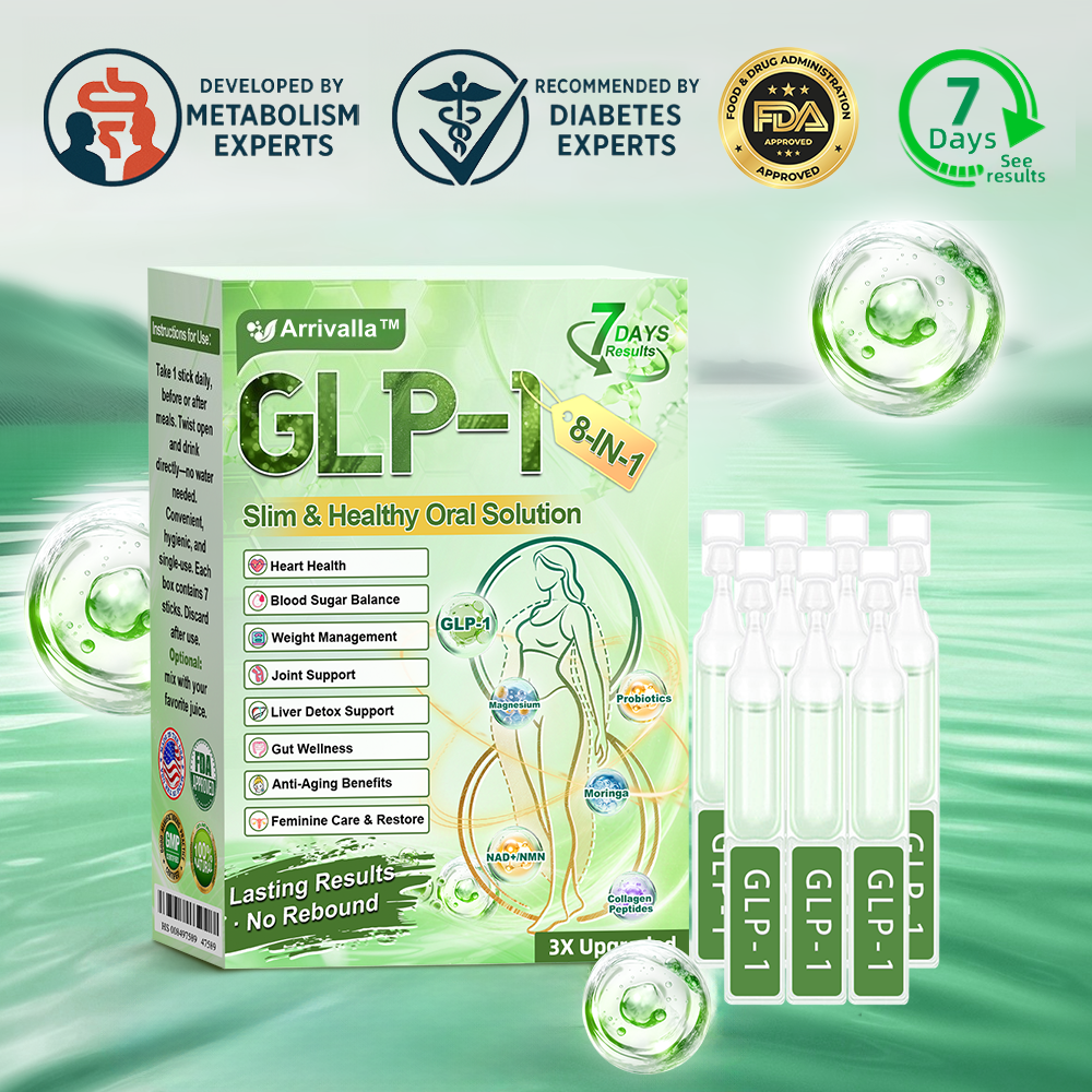Arrivalla™ GLP-1 8-in-1 Slim & Healthy Oral Solution (Once a day, visible results in 7 days) ✅ Helps support weight management, cardiovascular health, diabetes, sleep apnea, gut health, and joint function — while also firming the skin and boosting energy.