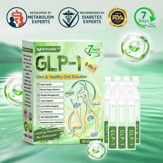 Arrivalla™ GLP-1 8-in-1 Slim & Healthy Oral Solution (Once a day, visible results in 7 days) ✅ Helps support weight management, cardiovascular health, diabetes, sleep apnea, gut health, and joint function — while also firming the skin and boosting energy.