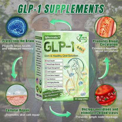 Arrivalla™ GLP-1 8-in-1 Slim & Healthy Oral Solution (Once a day, visible results in 7 days) ✅ Helps support weight management, cardiovascular health, diabetes, sleep apnea, gut health, and joint function — while also firming the skin and boosting energy.