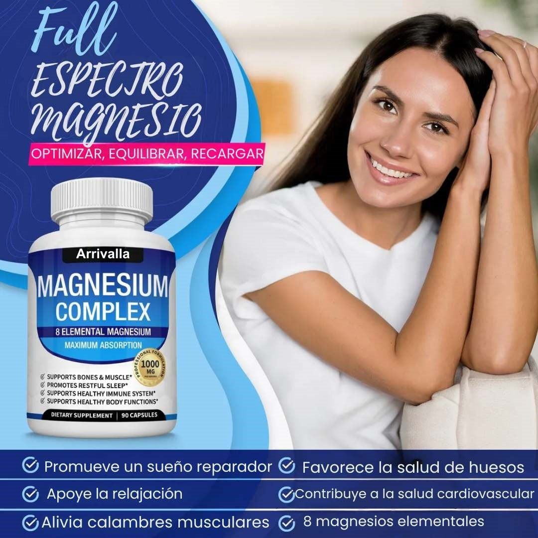 Complejo de Magnesio 8 en 1 Premium – 8 tipos de magnesio en una sola cápsula