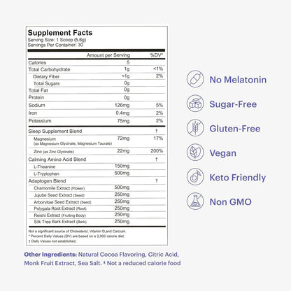 Magnesium Hot Cocoa – Natural Sleep Support, Melatonin-Free & Vegan