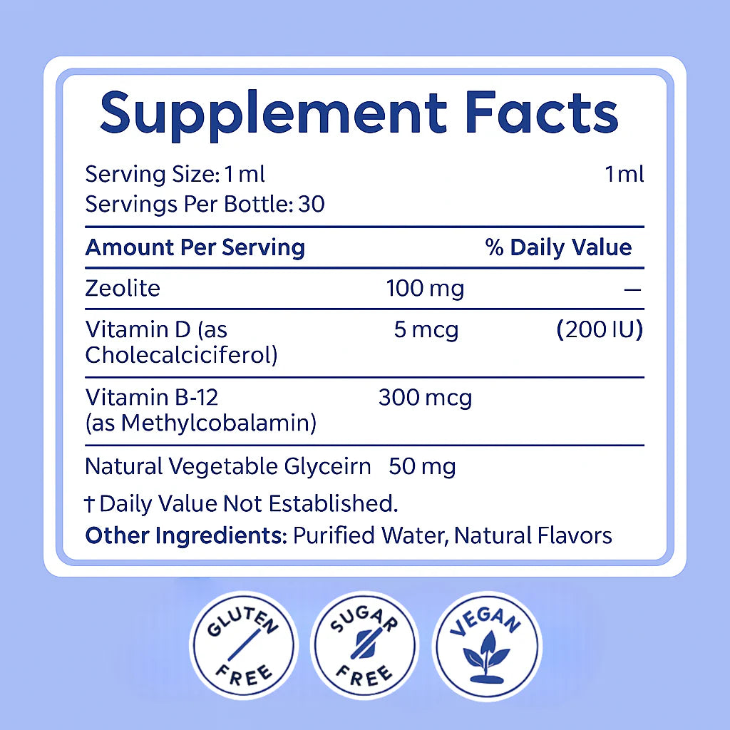 Lingoleap Zeolite Drops-Free Liquid Supplement with Black Walnut and Wormwood Extract | Supports Digestive Health | Natural Raspberry Flavor – 30 Servings