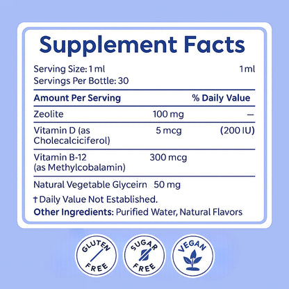 Lingoleap Zeolite Drops-Free Liquid Supplement with Black Walnut and Wormwood Extract | Supports Digestive Health | Natural Raspberry Flavor – 30 Servings